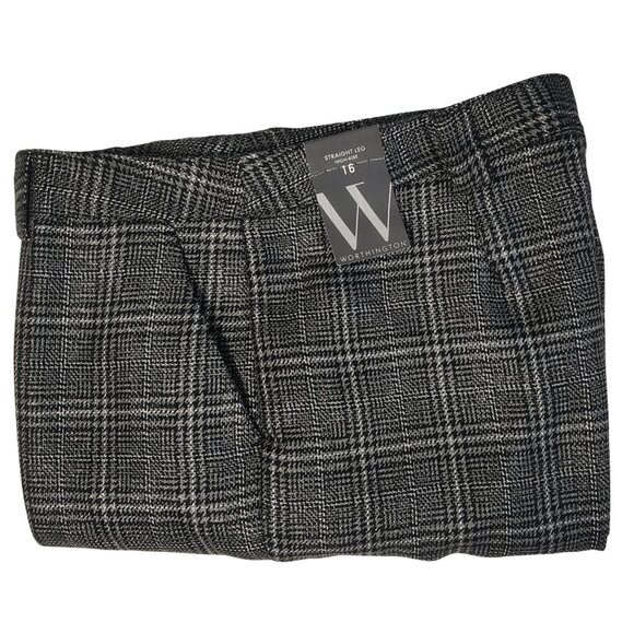 Worthington Metallic Plaid Straight-Leg Pants Size 16 NWT - Picture 2 of 5